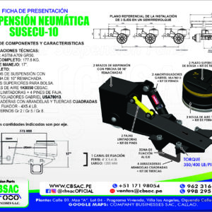 SUSPENSIÓN NEUMÁTICA PARA SEMIRREMOLQUES – EJE CUADRADO – MARCA CBSAC