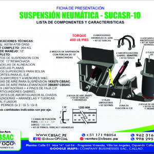 SUSPENSIÓN NEUMÁTICA PARA CAMIÓN RETRÁCTIL – MARCA CBSAC