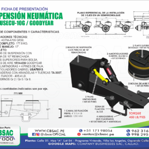 SUSPENSIÓN NEUMÁTICA PARA SEMIRREMOLQUES – EJE CUADRADO – MARCA GOODYEAR