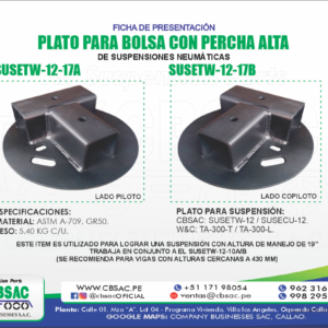 PLATO ALTO PARA BOLSA CON PERCHA ALTA LADO COPILOTO (SUSPENSIÓN NEUMÁTICA)